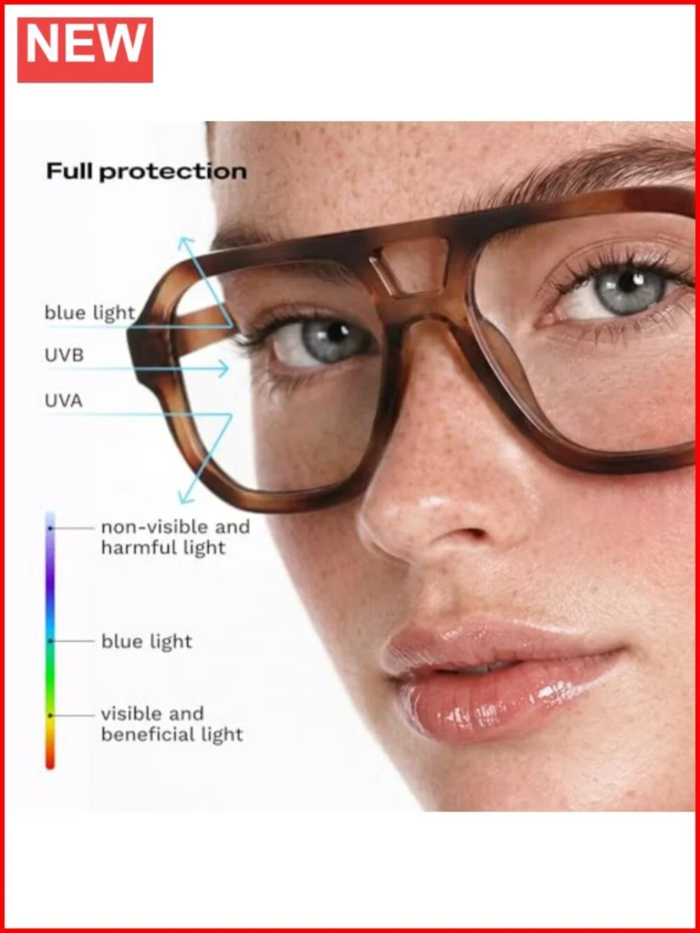 Retro Aviator Blue Light Blocking Glasses for Women Men with Case